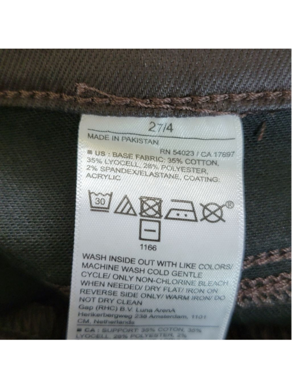 NEW Banana Republic High Rise Slim Fit Straight Let Coated Jeans Red Brown 4 27 - Picture 12 of 13